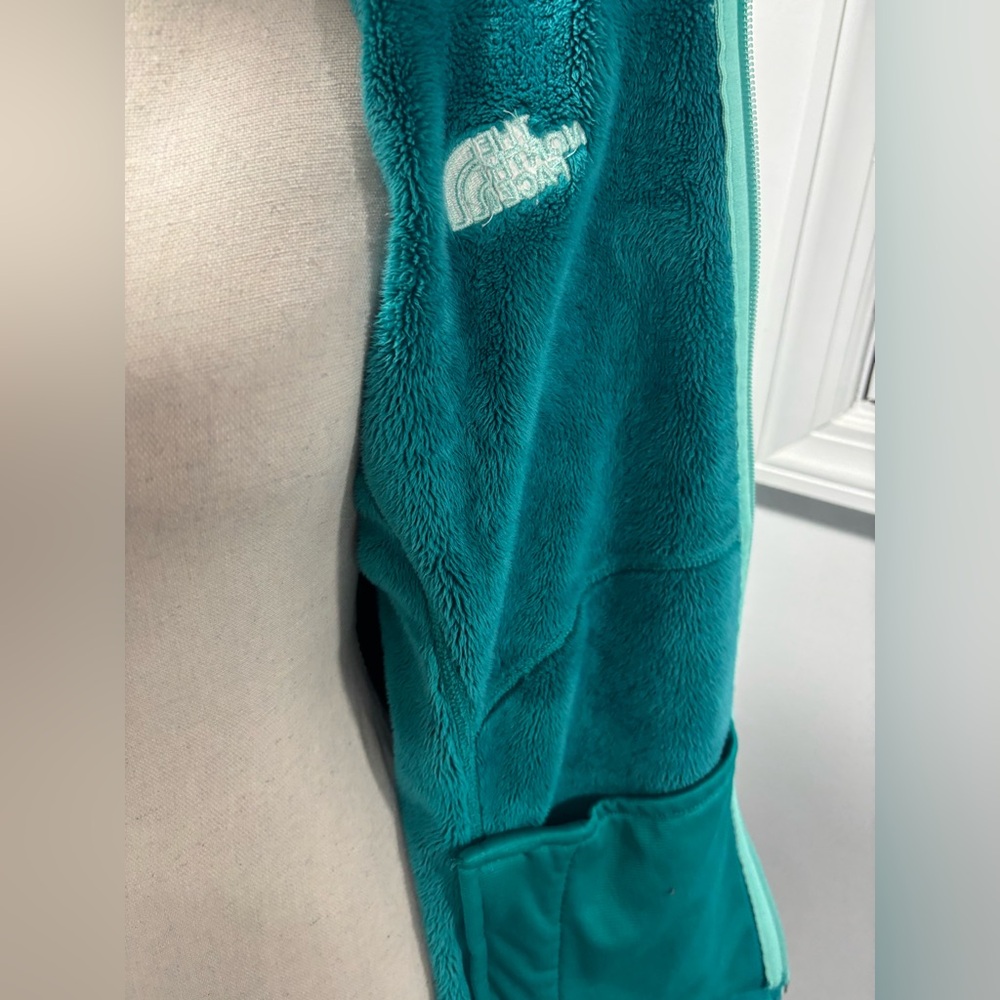 The North Face Sherpa Lined Jacket Size Medium Teal Pockets B1 - Picture 9 of 12